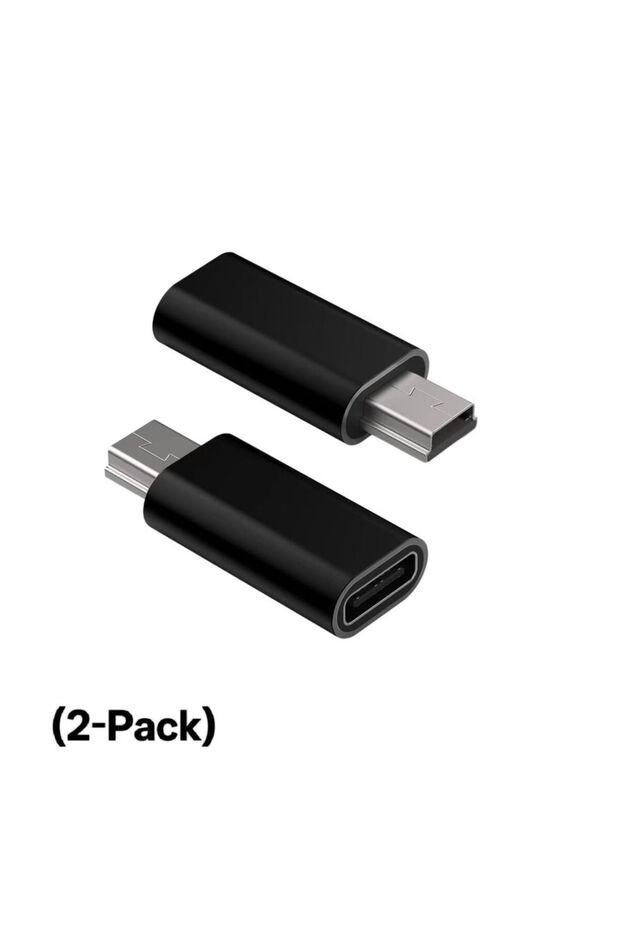 black2Pcs USB-C to Mini USB Adapter, Type-C Female to Mini USB Male Converter, Compatible with GoPro