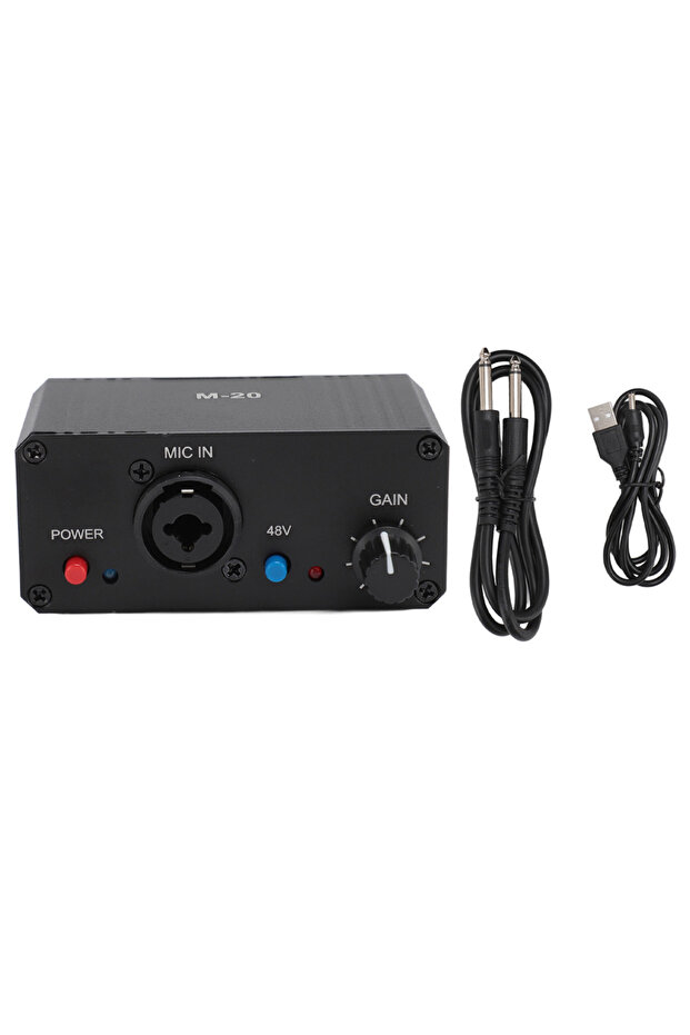 black Microphone Preamp Low Noise Microphone Booster Unique Fully Balanced Circuit Compact 48V Phant