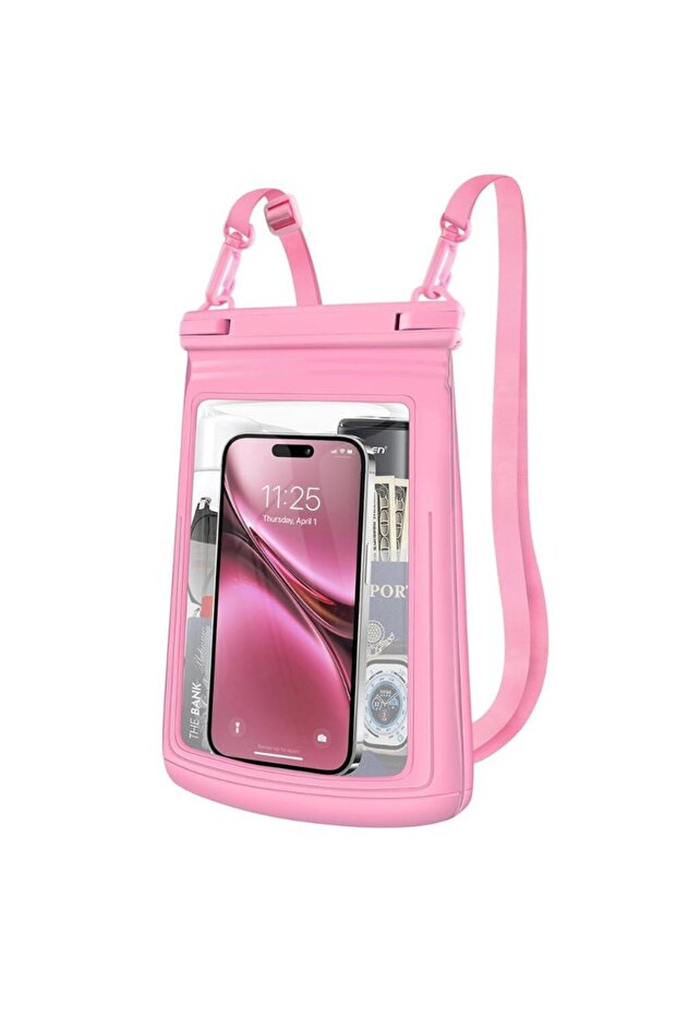 Pink HAISSKY Large Mobile Phone Waterproof Pouch For iPhone 17 16 Pro Max 17 Air 16E 15 Plus Swim Tr