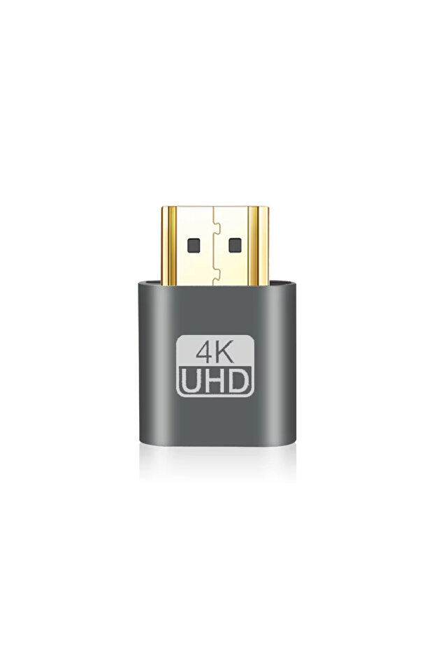 قابس HDMI وهمي رمادي اللون متوافق مع تقنية HDMI، محاكي شاشة افتراضية بدون رأس، محاكي شاشة شبحية 4K DDC EDID