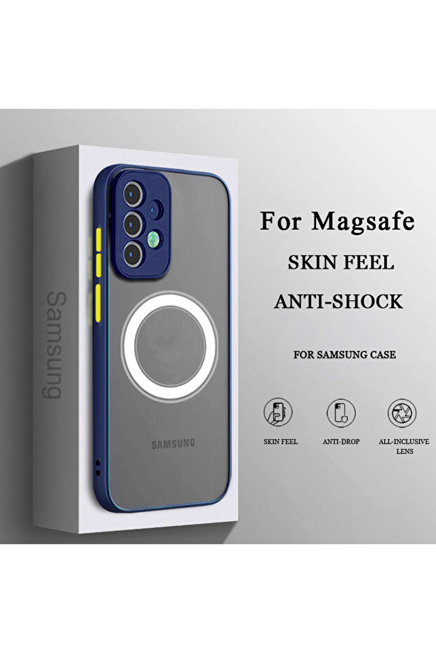 S21 Dark Blue Luxury Magnetic Magsafe Wireless Charge Case For S25 S24 S23 S22 S21 S20 FE Plus S..