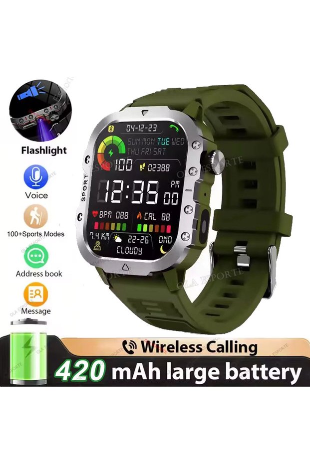 Smartwatch 1.81 Green 2026 New Smart Watch Men IP68 5ATM Outdoor Sports Fitness Tracker Health Moni