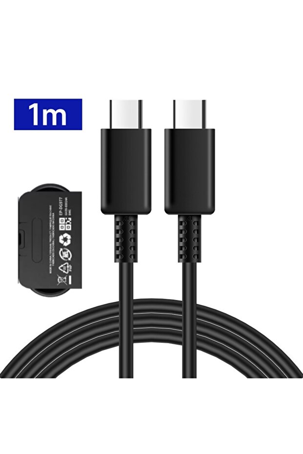 كابل أصلي بطول 1 متر، 5 أمبير، 45 واط، يدعم الشحن السريع PD، مزود بمنفذين USB-C، مناسب لهواتف S24 Ultra وS22 وS23 وS21 وNote20 وA55.