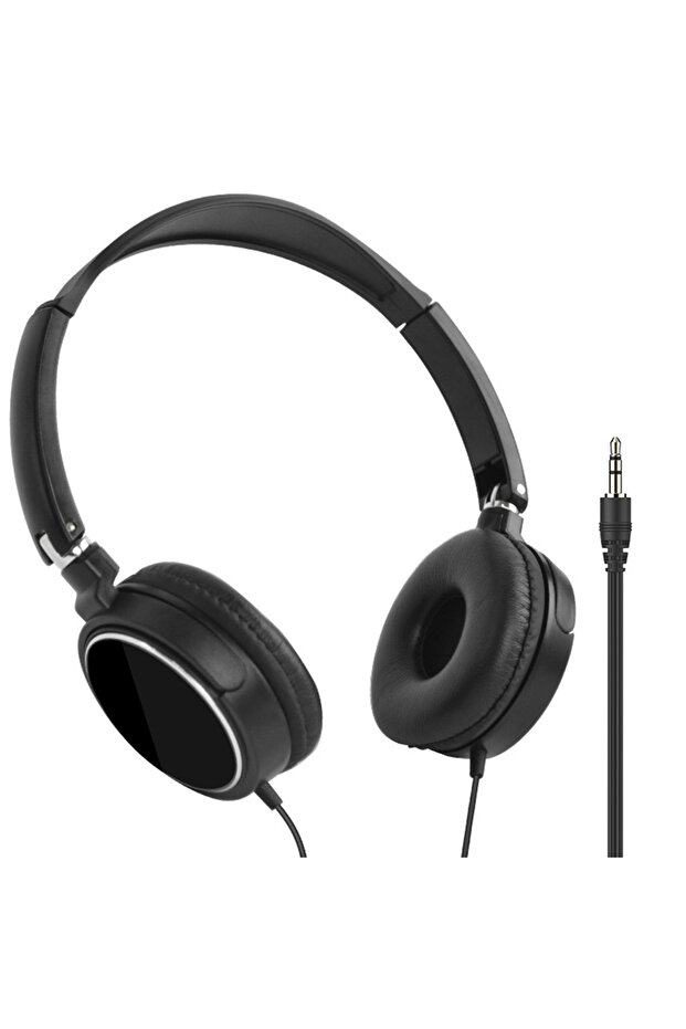 black Wired 3.5mm/Type-C Headphones Noise Cancelling Business Over Ear Headset Flexible Adjustable S