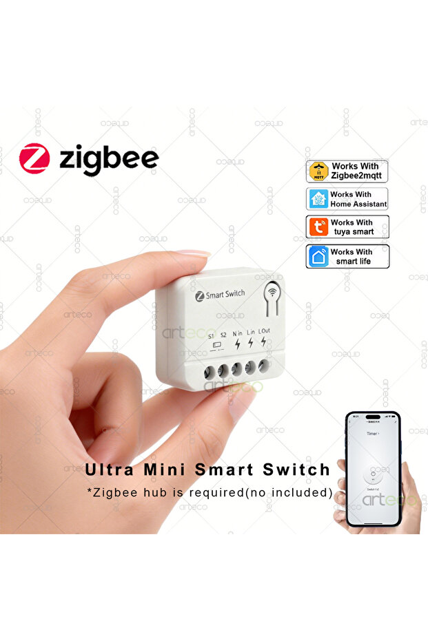 وحدة تحكم ذكية صغيرة بتقنية Zigbee للتحكم في الإضاءة والمنزل الذكي مع تطبيق للتحكم عن بعد والتوقيت
