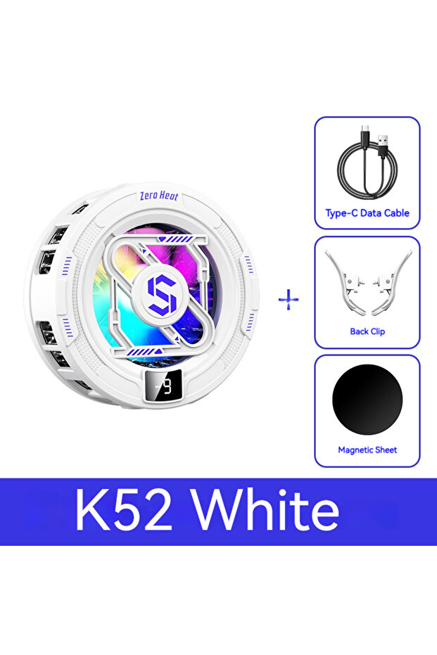 K52 White NEW Semiconductor Magnetic Cooler With Temperature Display Radiator Fast Heat Dissipation