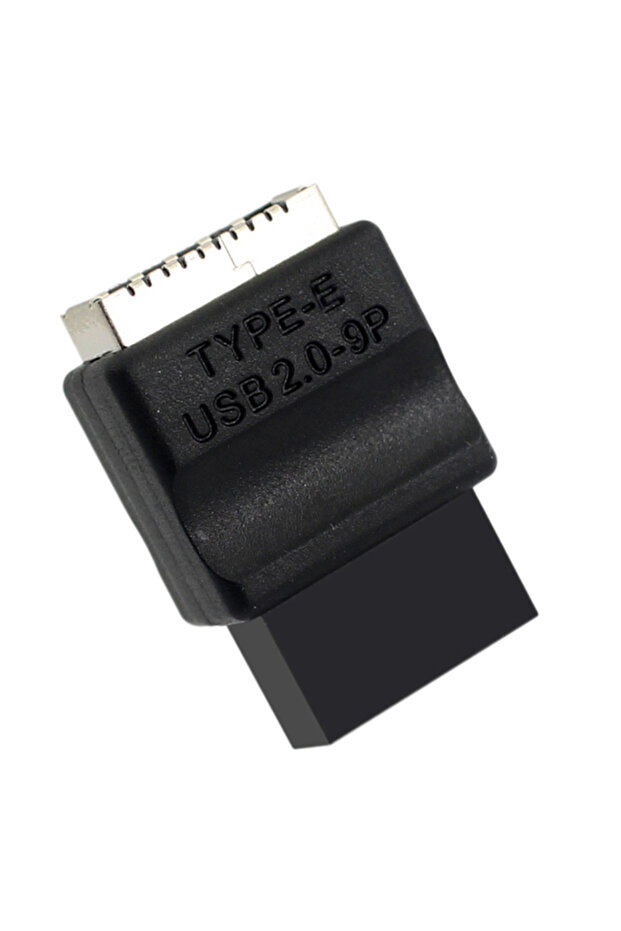 محول لوحة الأم السوداء من USB 2.0 9-Pin إلى لوحة أمامية من نوع E، محول ذكر USB2.0 9pin إلى أنثى من نوع E