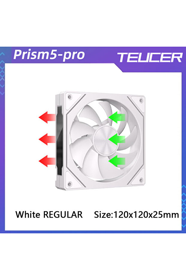 A-RGB As show Forward white TEUCER Forward/Reverse ARGB Fans 4pin PWM 800-1600RPM Cooling Fan Silent