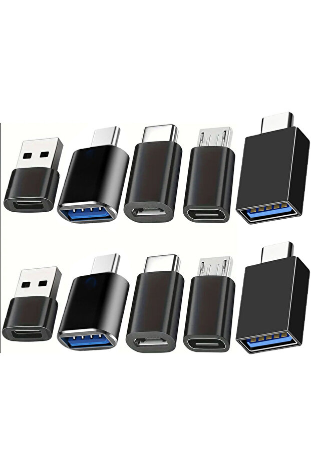 10pcs 10pcs of USB to Type-C Adapter, Type-C Female to USB Male Converter, Mini Micro to USB Adapter