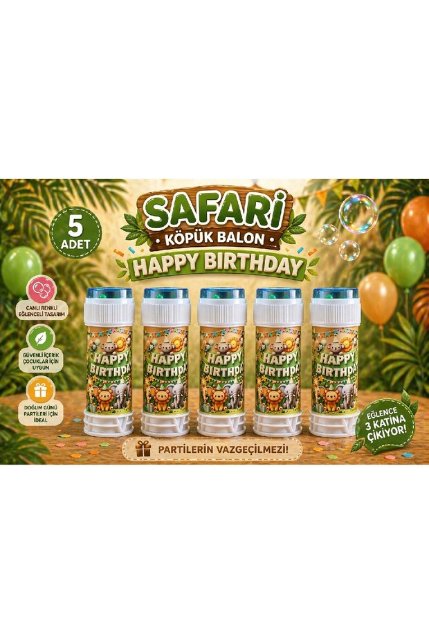 Safari Themed Happy Birthday Foam Balloon Set 3-Pack 5-Pack 10-Pack Birthday Party Foam Balloons for Distribution