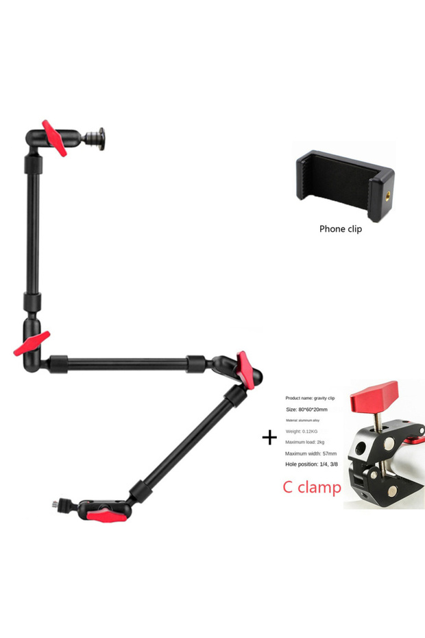 30inch Set 6 22/30inch Camera Magic Arm with Super Clip Bracket for Smartphone Camcorder Action Came