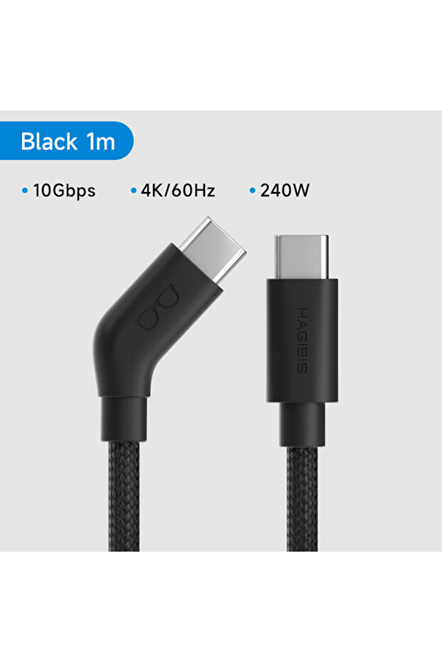 كابل شحن وبيانات USB-C بطول 1 متر لنظارات هاجبيس الذكية AR، كابل إمداد طاقة 4K60Hz بموصل مخروطي لـ XRE
