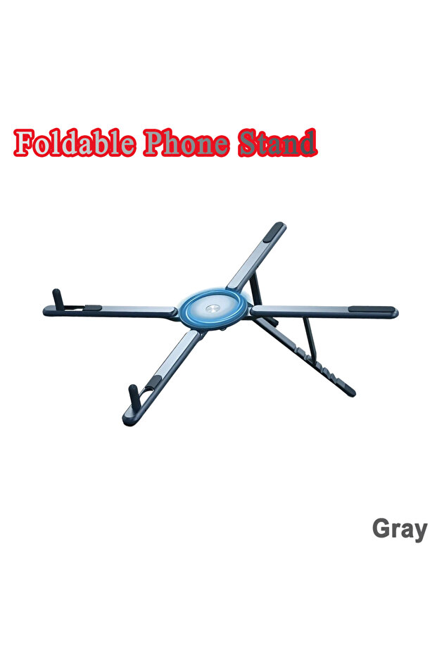 Gray Portable Magnetic Phone Holder & Selfie Stick Foldable Handheld Tripod Stand for iPhone iPad Ta