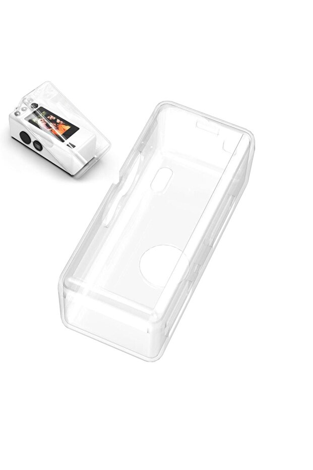 Transparent 2in1 Protect Kit Transprent TPU Case with Tempered Glass Screen for Kodak Charmera Mini