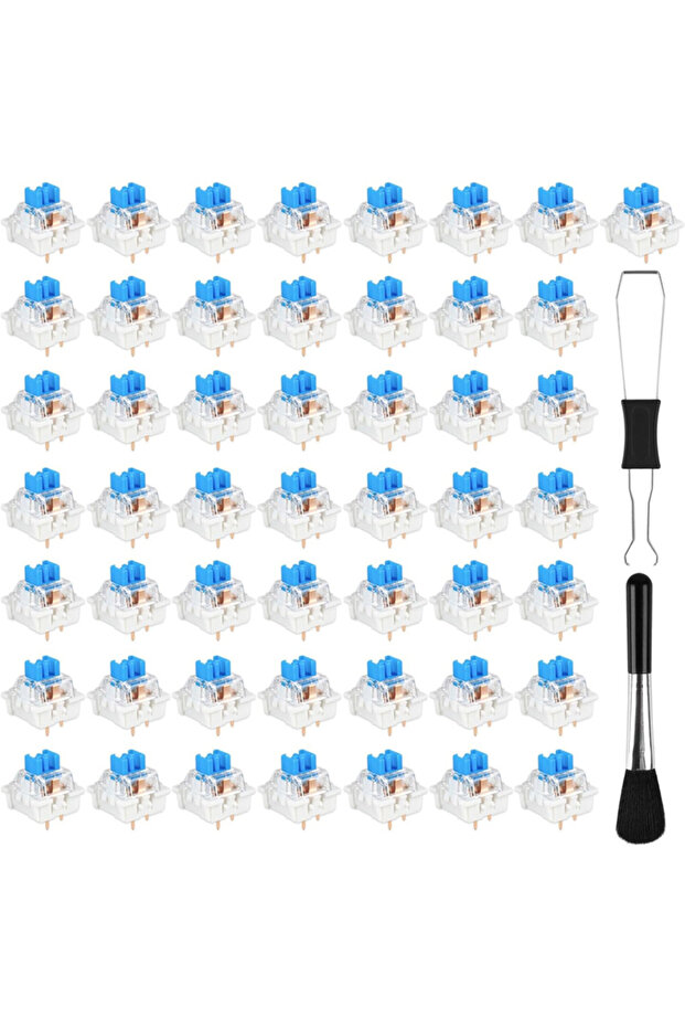50PCS Blue Swithcs 50 Pcs Blue Keyboard Switches, 3-Pin Clicky Tactile Mechanical Keyboard Switche
