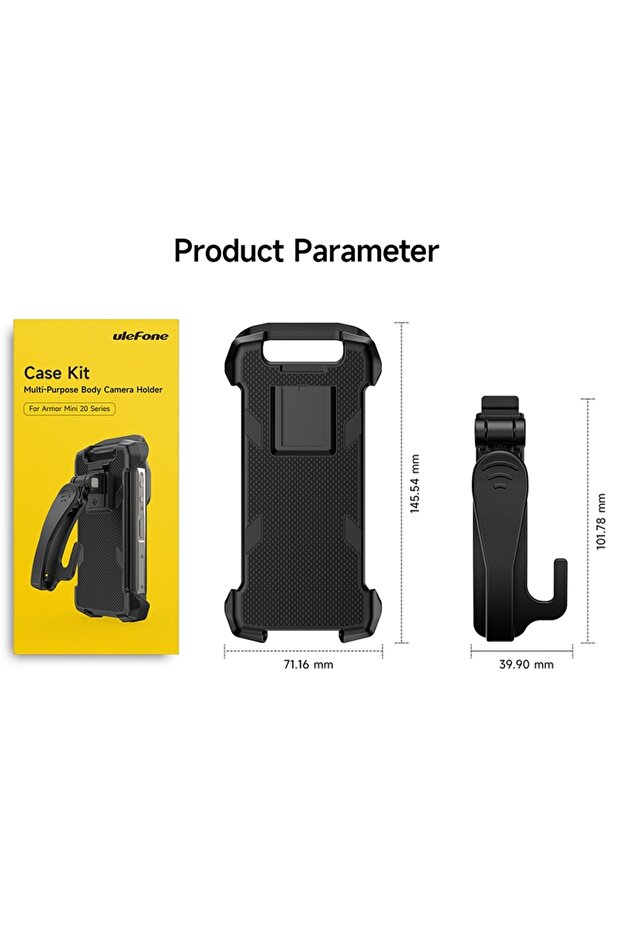 غطاء خلفي أسود لهاتف Ulefone Armor mini 20T Pro / 20 Pro Ulefone