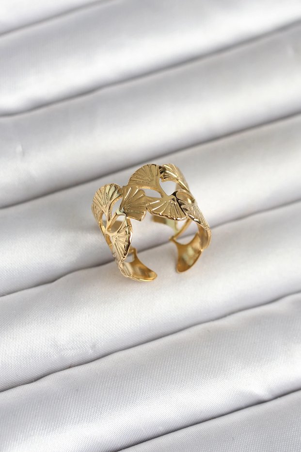 316L Steel Gold Rk Fan Model Women's Ring