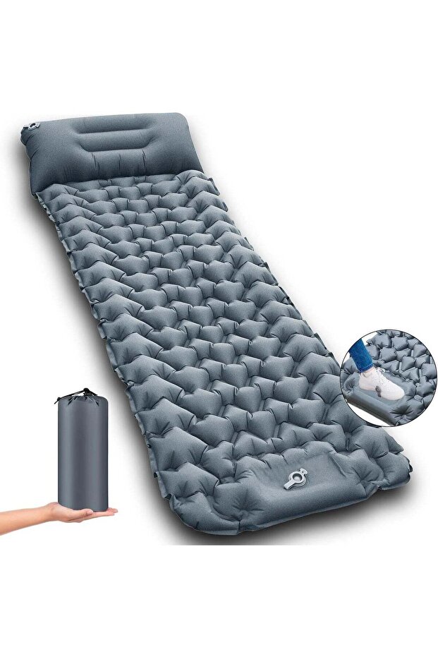Ultra-Thick 8cm Camping Mat with Pillow & Foot Pump