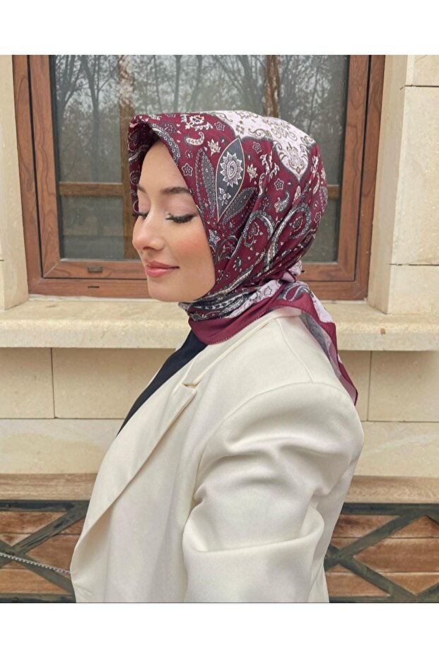 Çiçek Desenli Soft Pamuk Eşarp