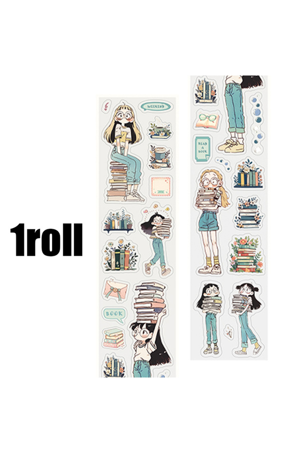 S28740-4 Mr Paper Washi Tape Kawaii 1 Roll Character Scenery PET Stickers DIY Decoration for Journa