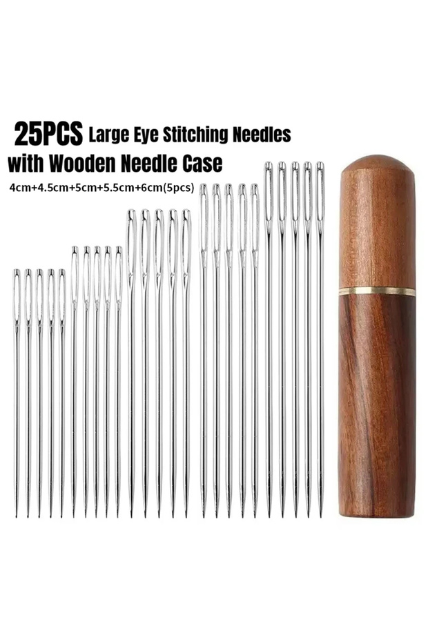 2Style 25big eye 1/25/30Pcs Side Hole Blind Sewing Needles Stainless Steel Elderly Needles Hand Sewi