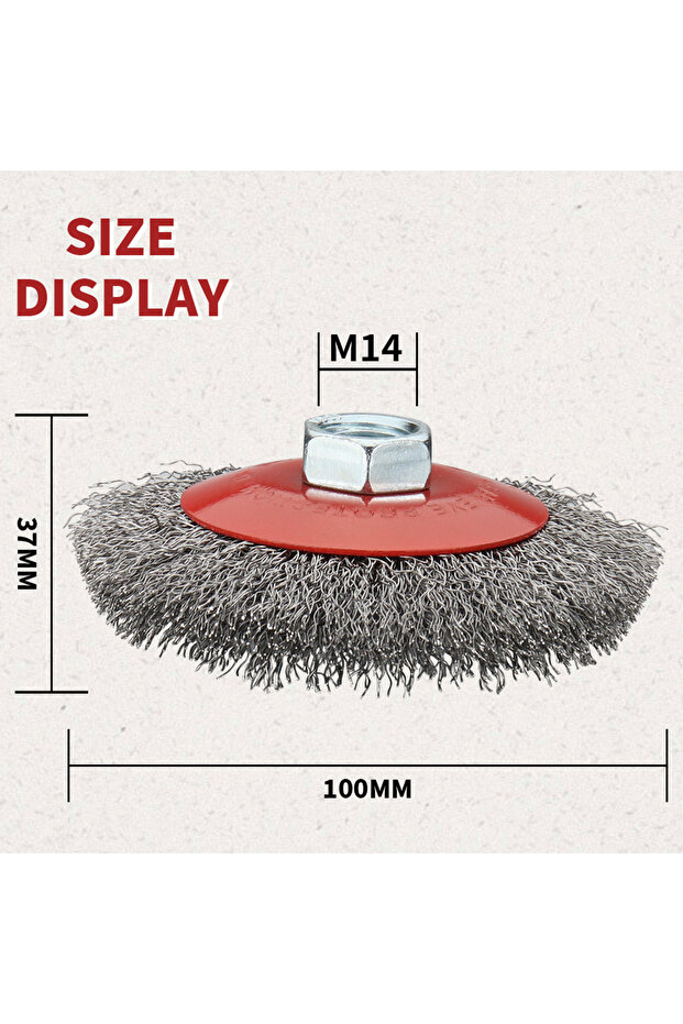 1pc 100mm M14 M14 Threaded Twisted Steel Wire Wheel 4inch Cup Brush Strong Deburring For Metal Angle