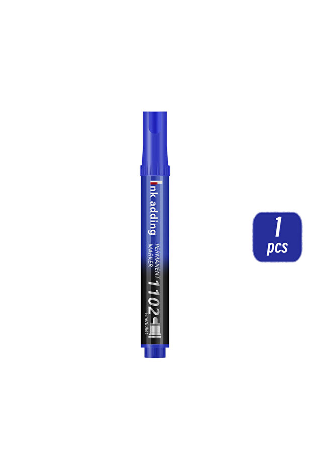 1 blue 1/10/20pcs 2mm Red Blue Ink Black Permanent Marker Pens, Fine Tip, Waterproof, Quick Drying D