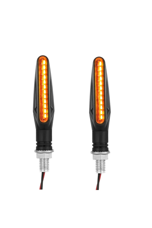 2PCS Moto Led Flowing Water Blinker Bendable Flashing Signals Lamp Universal Motorcycle Turn Signal