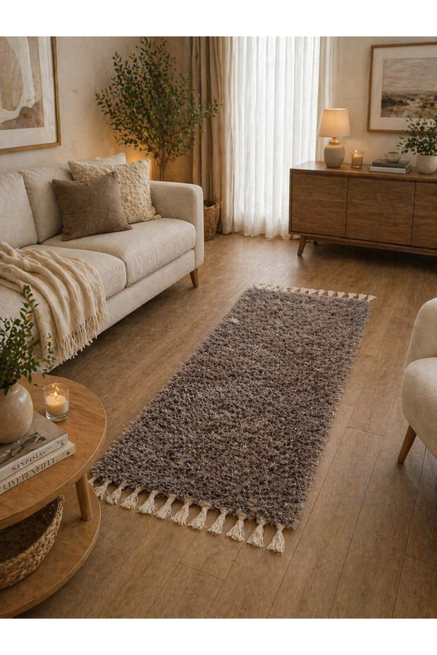 Hand Woven Bamboo Viscose Soft Yarn 70X140 cm Plush Carpet Mat