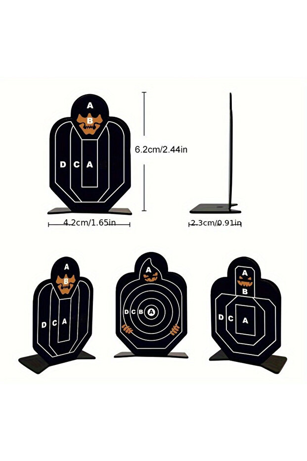 Black (3pcs) 3-Pack Small People Steel Inoxidable Targets Metal Alloy Shooting Practice Goals