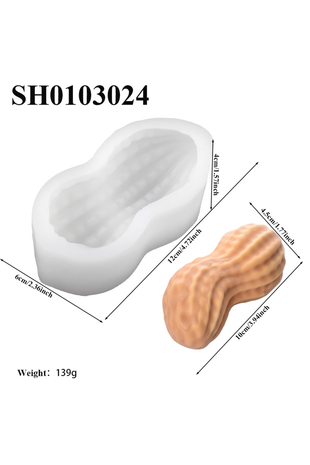 SH3024 Single-Cell Peanuts Design Mousse Cake Mold Soap Mold Food Grade Silicone Chocolate Mold Kitc