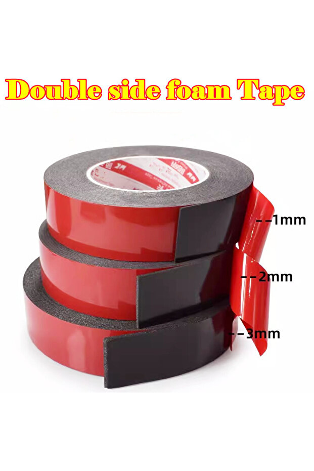 3mm x 30mm x5m black 1-3mm Strong Double Faced Adhesive Foam Tape for Mounting Fixing Pad Stick Shoc