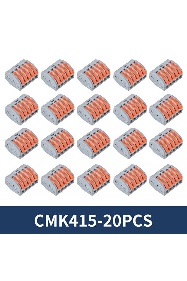 CMK415-20 قطعة موصل أسلاك صغير سريع التوصيل بـ 2 و3 و5 منافذ، كتلة توصيل مدمجة سريعة وسهلة الاستخدام