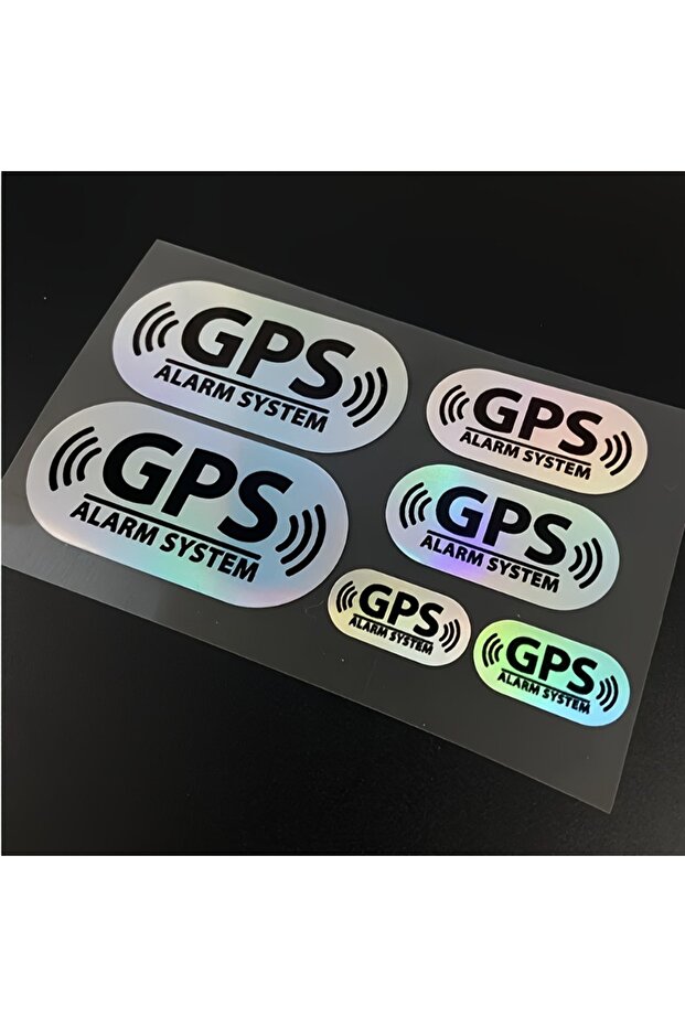 Lavender 6pcs/set Reflective Laser GPS Alarm System Car Stickers Waterproof DIY Car Window Side Rear