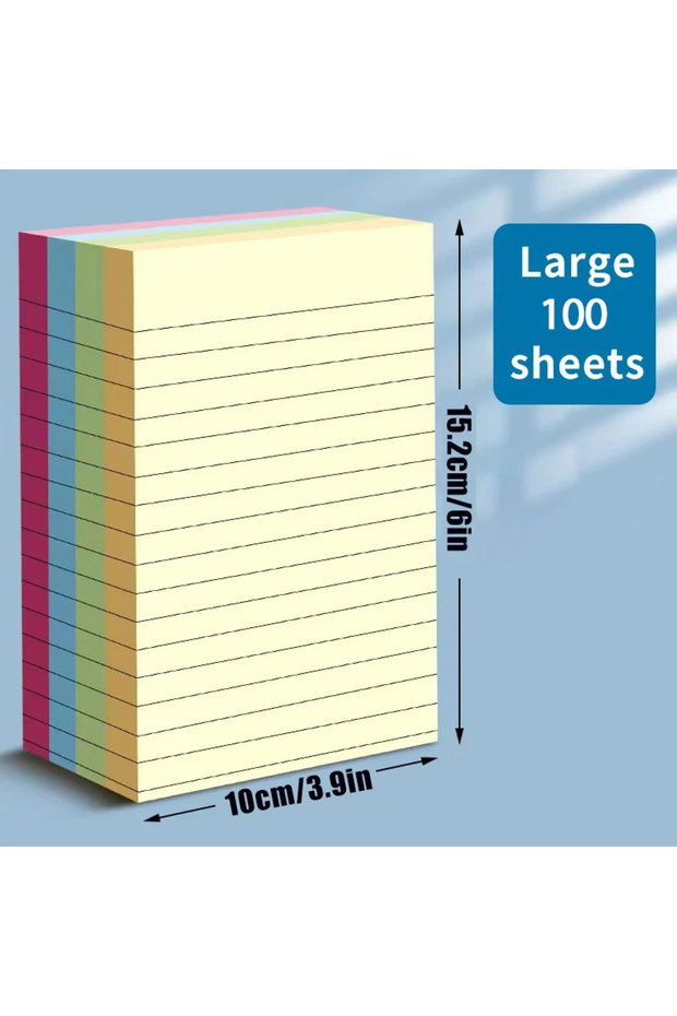 Large 100 sheets 200sheets Line Sticky Notes 4 Colors Portable Student Note Marker Writing Sticky No
