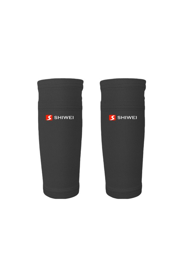 S Black 1 Pair Sports Safety Shin Pads Sleeves Breathable Football Shin Holder Instep Socks Nylon Le