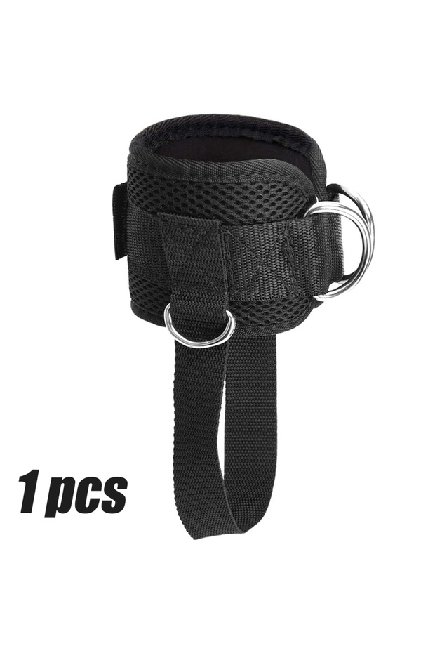 Black-1PCS 1PCS Cable Machine Ankle Strap - Adjustable Neoprene Cuff for Glutes/Legs - Gym Kickback