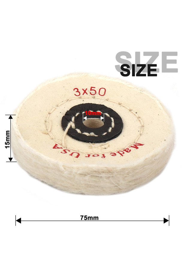 3 inches WHITE 75mm Cotton Cloth Polishing Wheel Grinder Polishing Pad 10mm Hole Grinding Wheel for