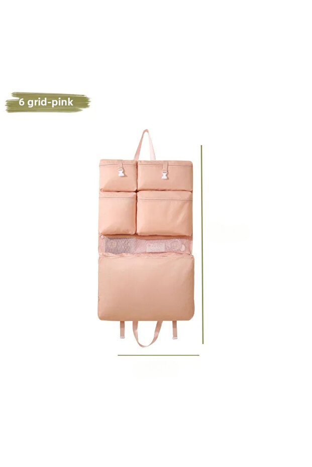 Pink C4300B Business Travel Storage Hanging Bag, Portable Hand-Held Clothing Packaging Bag, Foldable