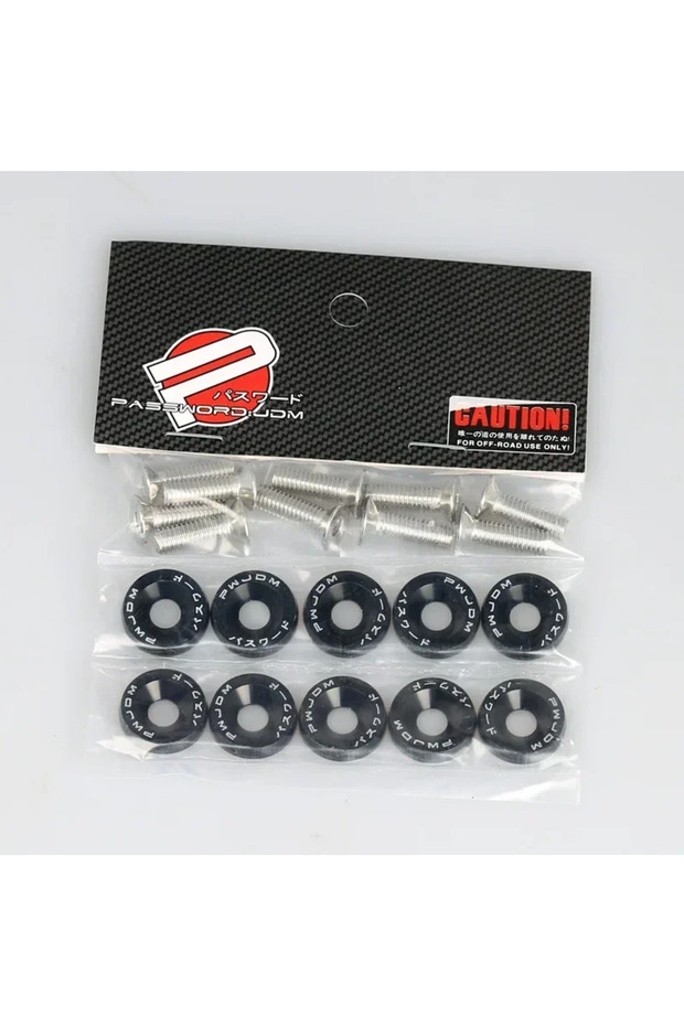 black 10Pcs/Pack M6 Spacer Screw Set Aluminum Fender Washers and Bolt License Plate Frame Washer Bol