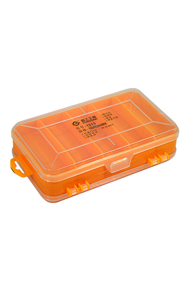 Yellow Double-Side Small Parts Storage Case Plastic Compartment Tools Box Hardware Organizer for Scr
