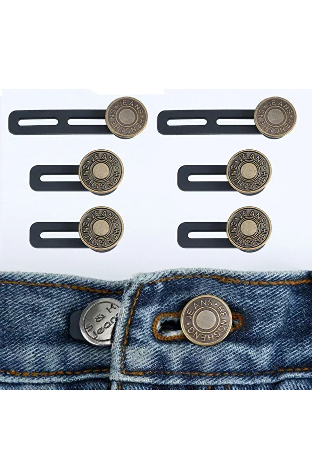 Combination 1 New 6Pcs Jeans and Pants Button Extenders: Universal Waist Expander for Women and Men,