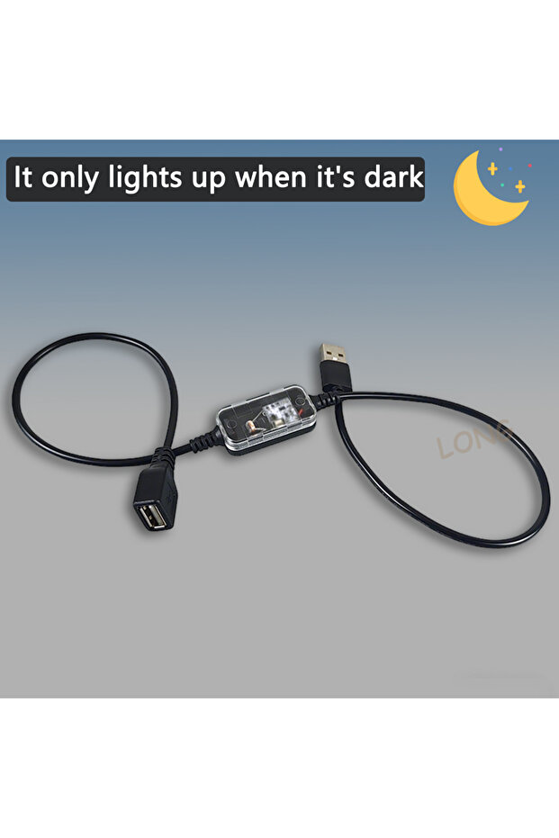 مفتاح استشعار ضوئي USB للإضاءة الليلية فقط، مستشعر ضوئي 5 فولت، مفتاح تحكم تلقائي للتشغيل والإيقاف، 5 أمبير