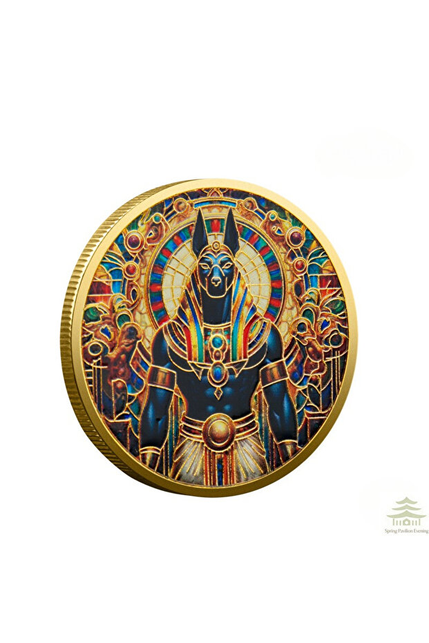 A Doghead God Anubis Commemorative Coin Souvenir Ancient Egyptian Death Guardian