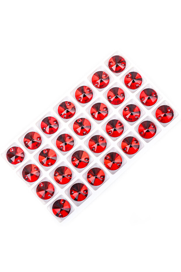 10mm 60pcs Red VC Round Sew On Crystal Rhinestone Flatback Crystals For Clothing Strass Wedding Dre