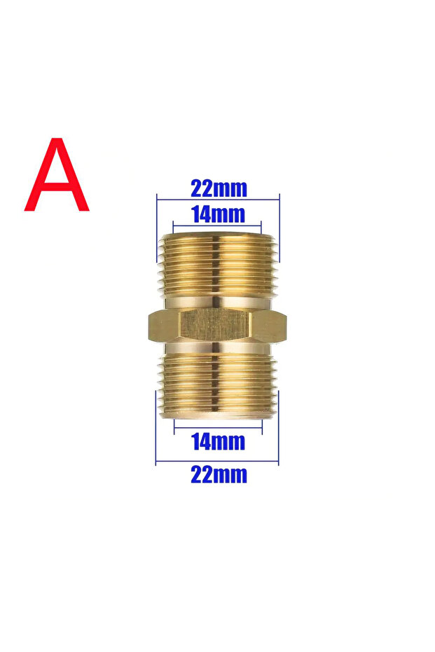 14mm-14mm High Pressure Washer Hose Extension Connector M22 14mm Or 15mm Male Thread Adaptor For Pre