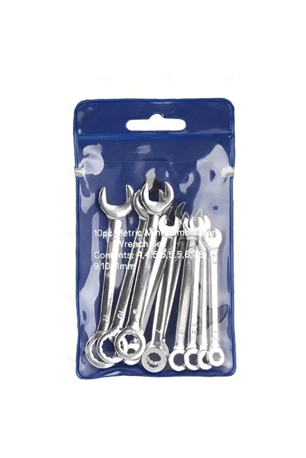 Metric 10Pcs Miniature Wrench Set with Dual Metric/Imperial Standards Optional 45# Steel Dual Open E