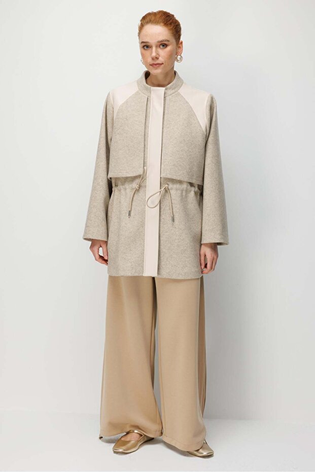 Windbreaker Detailed Cashmere Coat