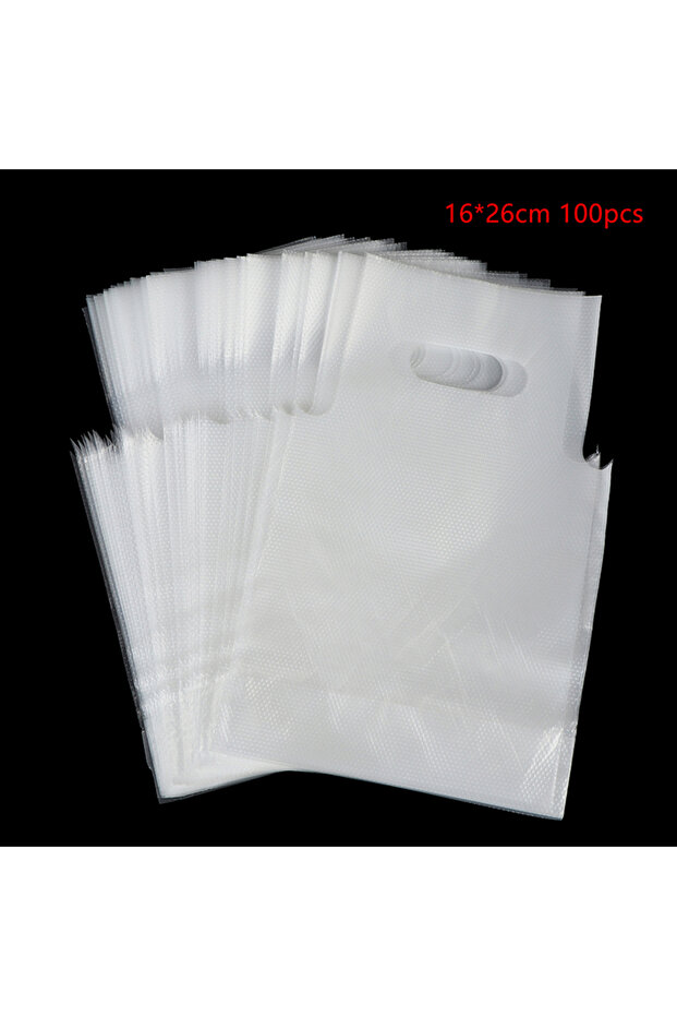 Single Cup 1626cm ♥100Pcs Frosted Disposable Drink Bags - Single/Double Cup Takeaway Carriers for Mi