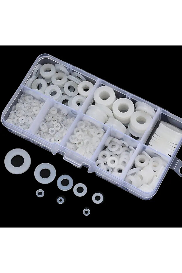 500pcs 500Pcs M2 M2.5 M3 M4 M5 M6 M8 M10 White Plastic Nylon Flat Washer Flat Gasket Screw Bolt Insu